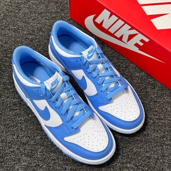 Nike Dunk Low-Top Blue & White Sneakers for Women - Picture 4 of 5